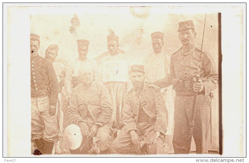 Carte Photo Militaire 1914 1918 - Soldats 113e RIT (Toulon) Maroc Territoriaux - Taourirt Baïonnette - Guerre 1914-18