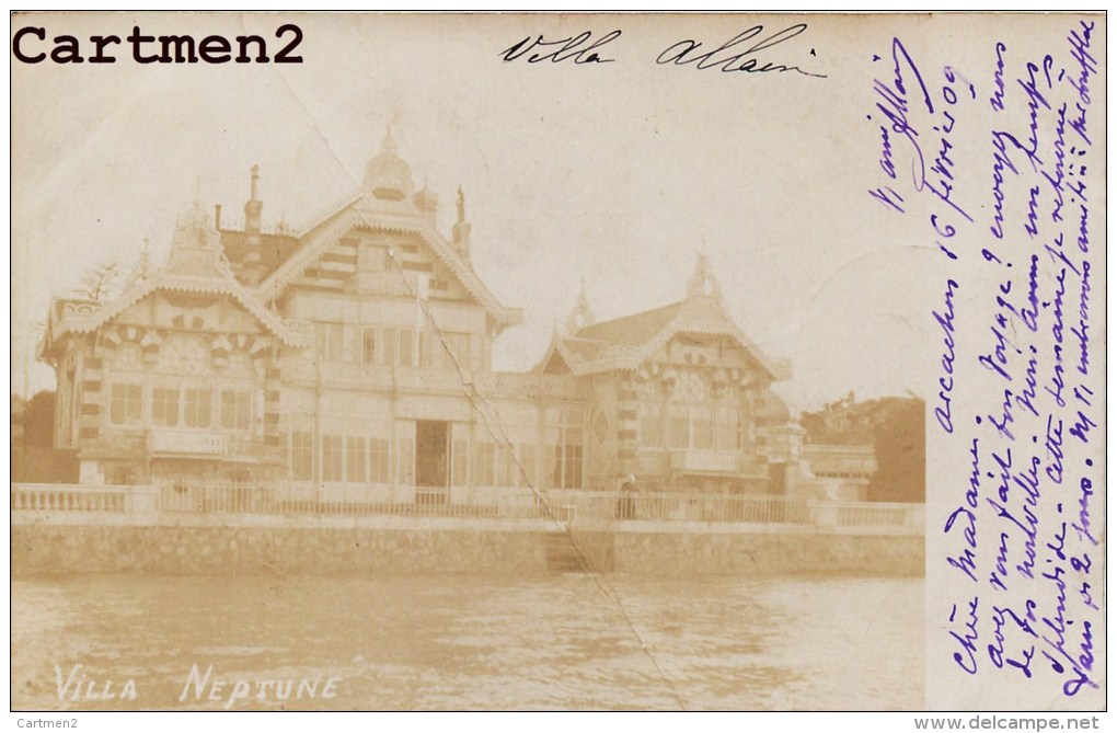 CARTE PHOTO : ARCACHON VILLA NEPTUNE VILLA ALLAIN 33 GIRONDE CACHET EGYPTE LUCSOR LUXOR - Arcachon