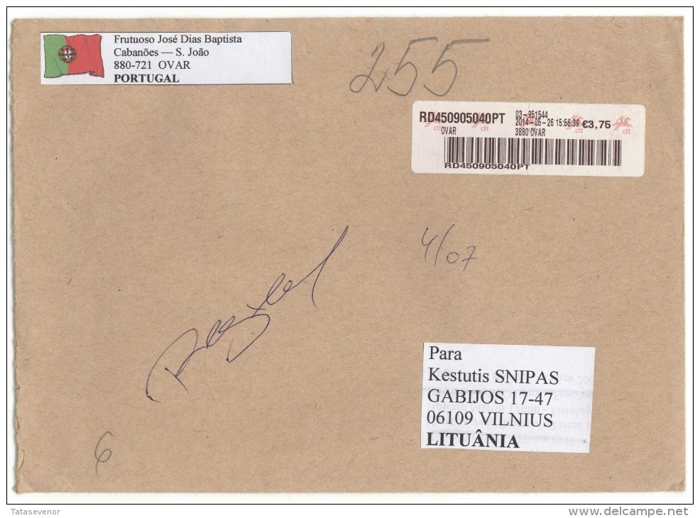 PORTUGAL Postal History Envelope Brief PT 009 Franking Machine - Covers & Documents