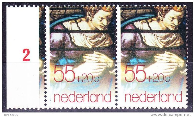 1979 Zomerzegel 55 + 20 Cent Plaatfout "verticale Blauwe Streep / Punt Voor NL " Zegel 11 NVPH 1177 P1 Postfris In Paar - Errors & Oddities