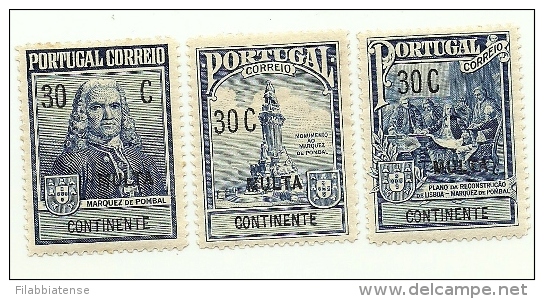 1925 - Portogallo S 45/47 Segnatasse        ---- - Ungebraucht