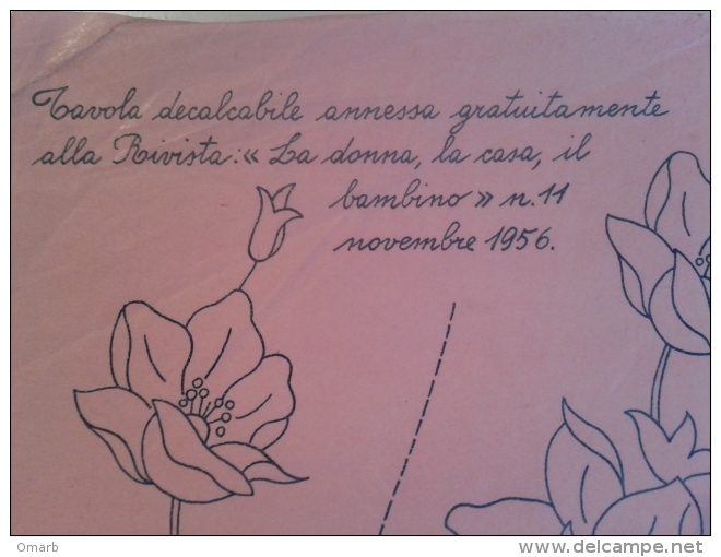 Lib368 Allegato Rivista La Donna La Casa Il Bambino 1956 Decalcabile Modelli Motivi Vintage Carrello Fiori Cucito Maglia - Fashion