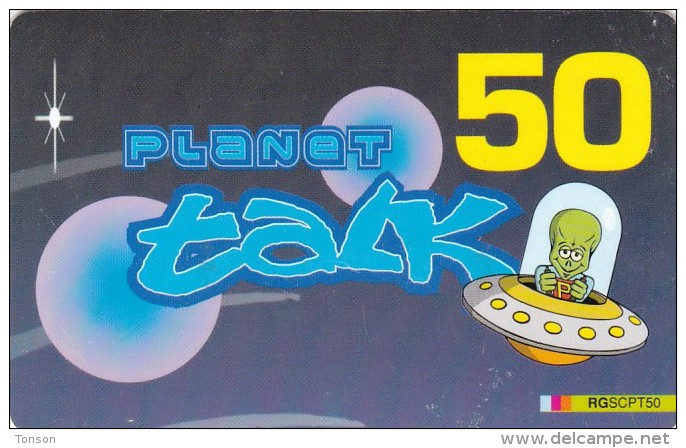 Norway, PPC 02IV-01, Planet Talk, Alien In Spaceship,  RGSCPT50, 2 Scans. - Norvège