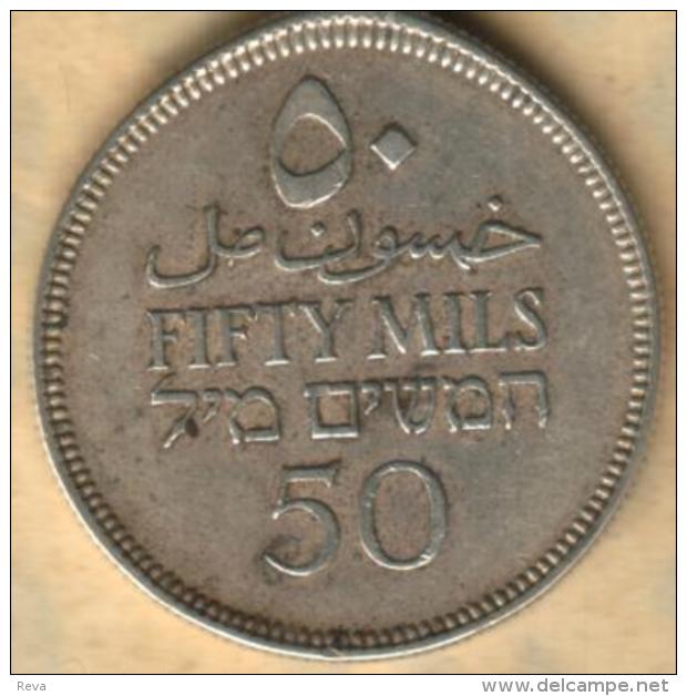 PALESTINE 50 MILS INSCRIPTIONS FRONT & JEWISH EMBLEM BACK 1939 AG SILVER KM6 VF READ DESCRIPTION CAREFULLY !!! - Otros – Asia