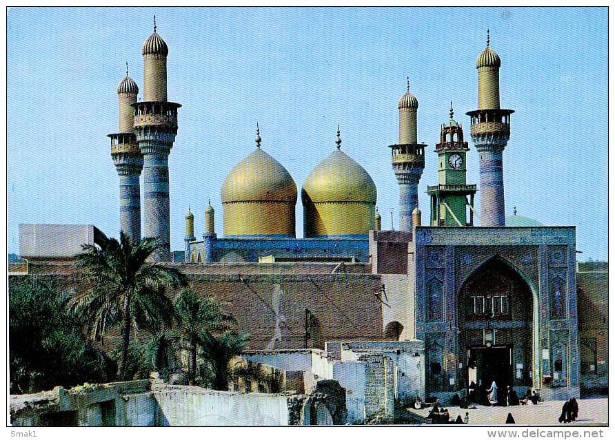 AK IRAK BAGHDAD  GOLDEN MINARETS OF KADHMAIN . ALTE POSTKARTEN - Irak