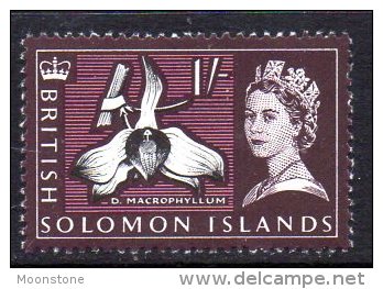 Solomon Is. QEII 1965 Definitives 1/- Orchid, Lightly Hinged Mint (B) - Iles Salomon (...-1978)