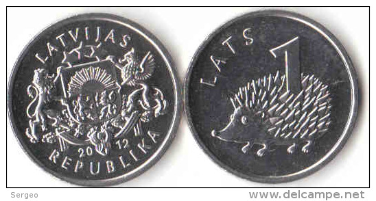 LATVIA 1 Lats 2012 Hedgehog.UNC - Latvia