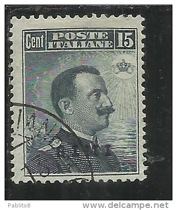 COLONIE ITALIANE EGEO 1912 SIMI SOPRASTAMPATO D'ITALIA ITALY OVERPRINTED CENT. 15 USATO USED - Egée (Simi)