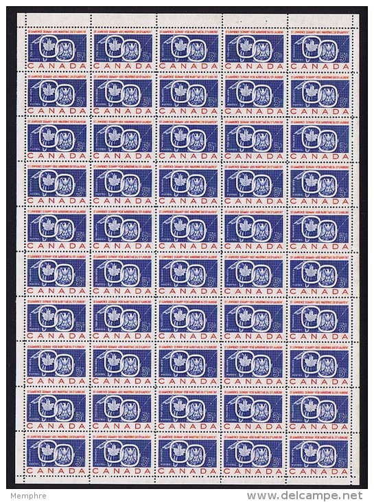 1959   St Lawrence Seaway Map Sc 387 ** Sheet Of 50 - Full Sheets & Multiples