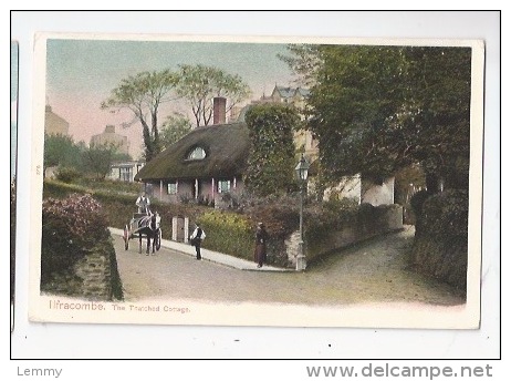 ENGLAND - DEVON -  ILFRACOMBE - THATCHED COTTAGE - ATTELAGE -  PEACOCK AUTOCHROM - CARTE ANCIENNE - Ilfracombe