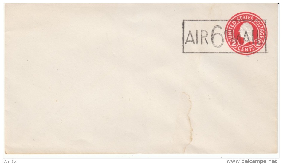 #UC8,  6-cent Air Mail Over-print On 2-cent Washington, 1945 Postal Stationery - 1941-60