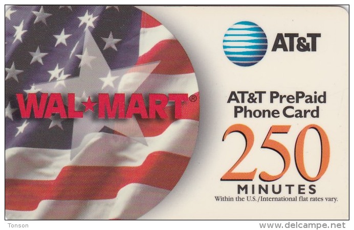 United States, USA-ATT-0177A, Flag And Star / WAL-MART 250 Brown / Big AT&T, 2 Scans.  38mm Barcode - AT&T
