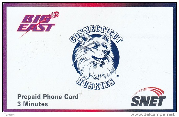 United States, SKU-10955, 3 Unit Connecticut Huskies, Dog (1994) Complimentary Issue, 2 Scans.  NO Pin ? - Other & Unclassified