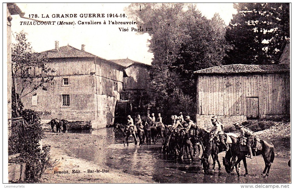 Cpa Militaria 55 Guerre 1914 16 Triaucourt Meuse Cavaliers à L´abreuvoir Visé Paris 178 Benoist Edit Phot  Baudiniere - Other & Unclassified