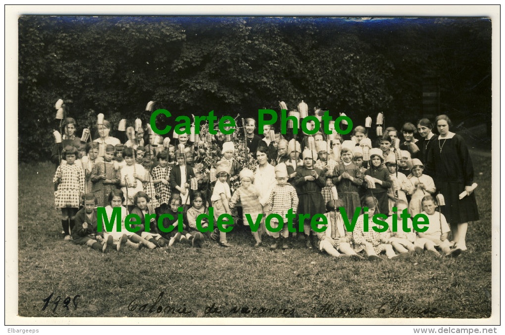 Eslettes  - Carte Photo - Colonie De Vacances Marie Thérèse  -  Fête Avec Lampions.......Année 1928 - Altri & Non Classificati