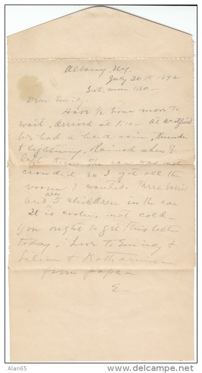 Sc#U293 2-cent General U.S. Grant, 41-perf Series 6, Entire C1880s Cover, Letter Sheet Envelope, Letter Written Inside - ...-1900