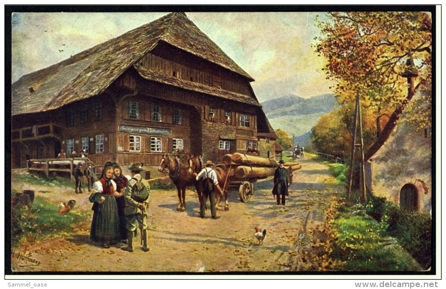 Kirchzarten / Schwarzwald / Höllental -  Gasthaus Zum Himmelreich  -  Künstler-Ansichtskarte Ca.1917    (3413) - Kirchzarten