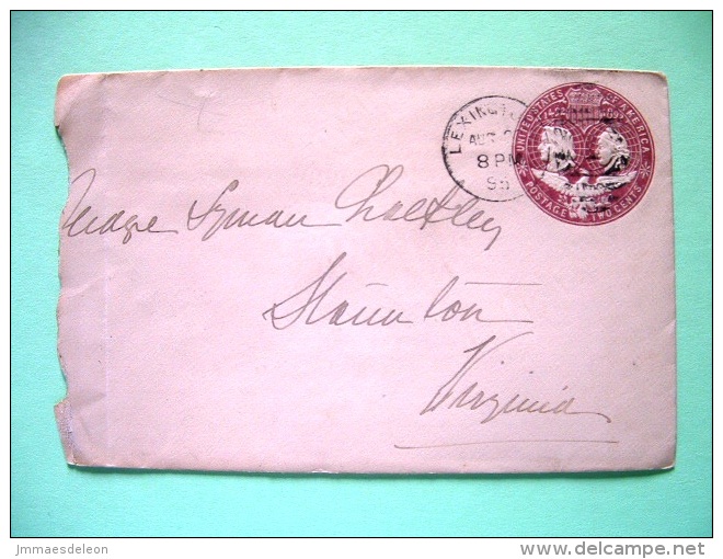 USA 1896 Pre Paid Cover Lexington To Virginia - Columbus And Liberty - Eagle (Scott U349) - Other & Unclassified