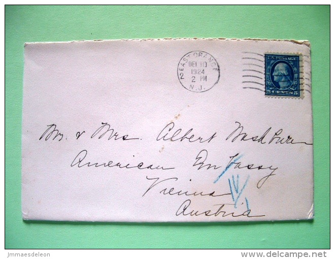 USA 1924 Cover East Orange To American Embassy In Austria - Washington - Other & Unclassified