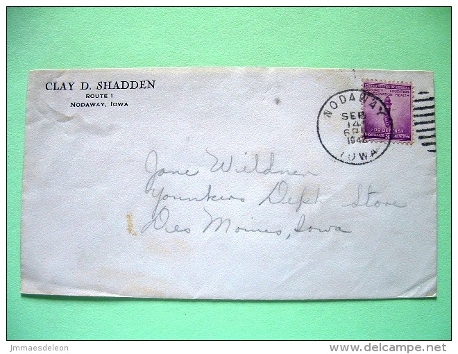 USA 1942 Cover Nodaway To Des Moines - Torch - Sonstige & Ohne Zuordnung