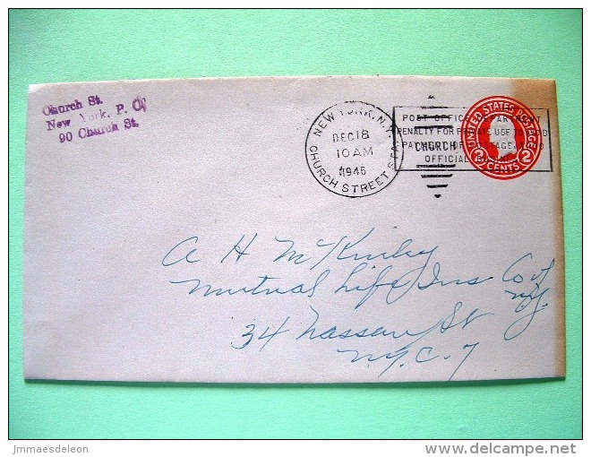 USA 1946 Pre Paid Cover N.Y. To N.Y. - Washington - Andere & Zonder Classificatie