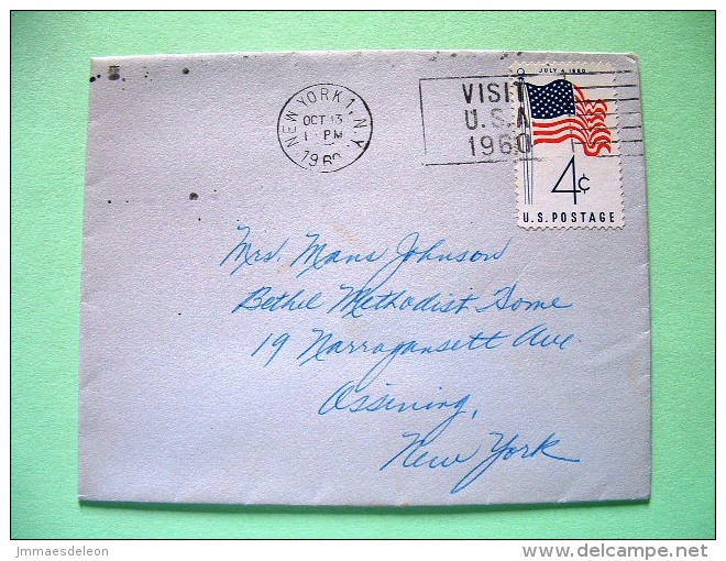 USA 1960 Cover N.Y. To N.Y. - Flag - Visit USA Slogan - Altri & Non Classificati