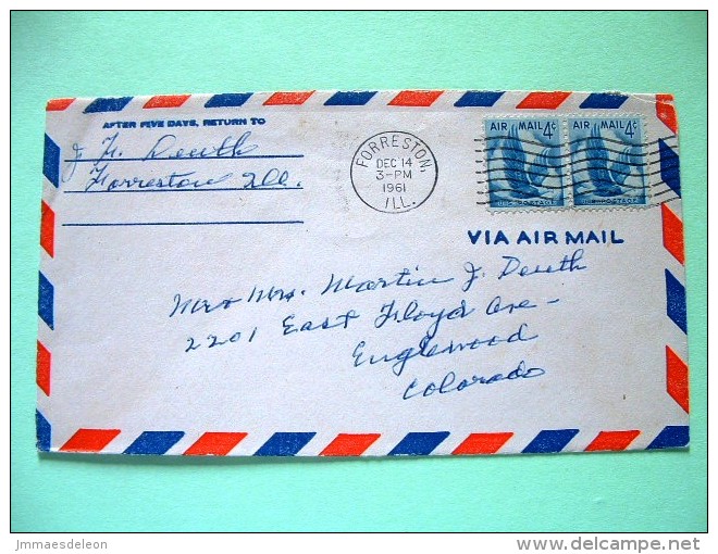 USA 1961 Cover Forreston To Englewood - Eagle Air Mail - Other & Unclassified