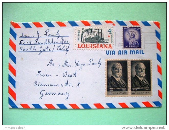 USA 1962 Cover To Germany - Charles Evans Hughes - Statue Of Liberty - Louisiana Steam Ship - Autres & Non Classés