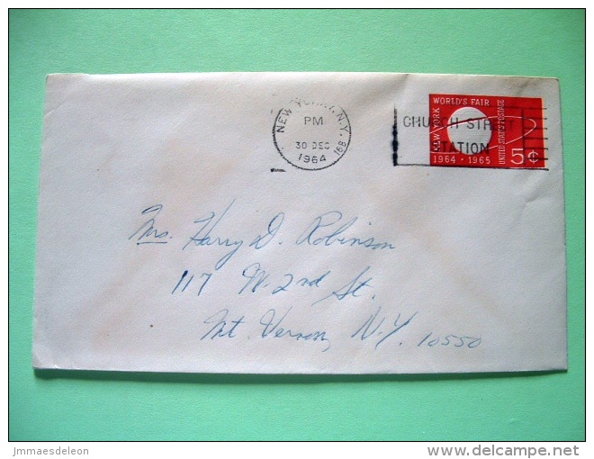 USA 1964 Pre Paid Cover N.Y. To Mt. Vernon - New York World Fair - Earth Globe - Other & Unclassified