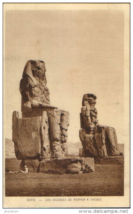 Egypte - Carte Postale Neuve - Les Colosses De Memnon A Thébes  - 2/scans - Luxor