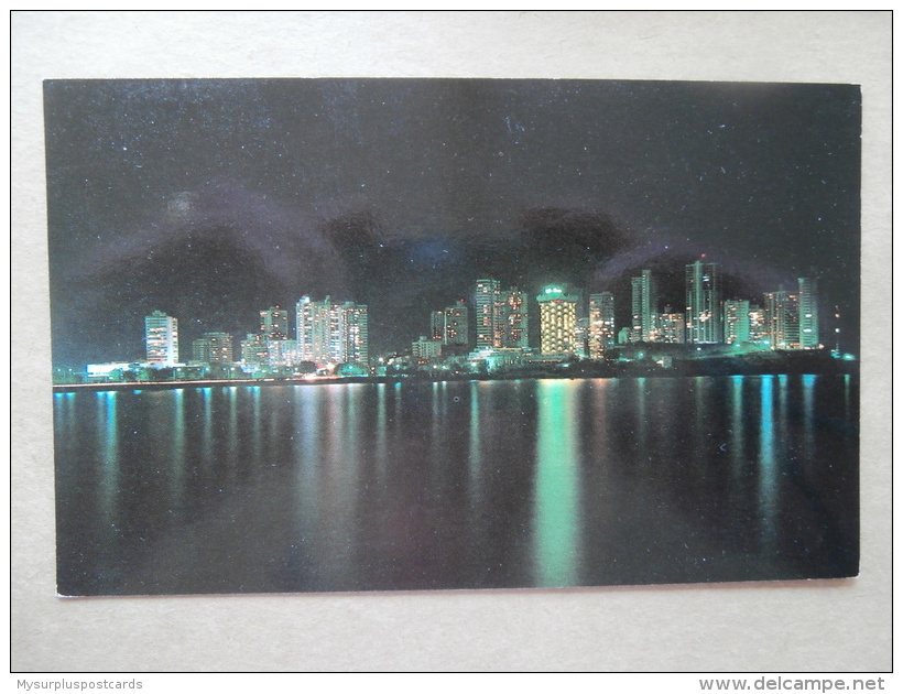 37338 PC: AMERICA: PANAMA: Night Scene Of Punta Paitilla Facing The Bay Of Panama. - Panama