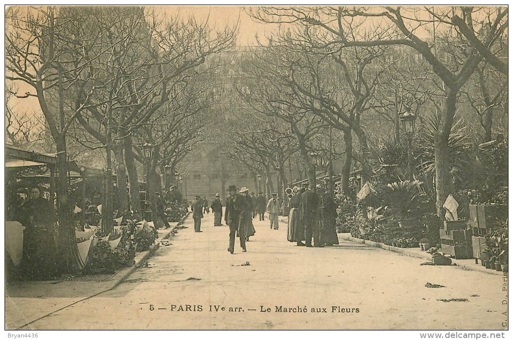 75 - Paris - 4 ème Arrondissement - ** Le Marché Aux Fleurs ** - Cpa En Bon état. - Arrondissement: 04