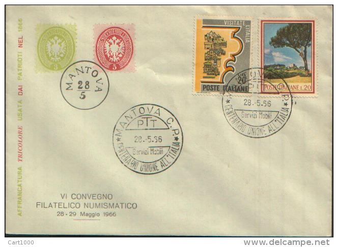 1966 MANTOVA CENTENARIO UNIONE ALL'ITALIA VI° CONVEGNO FILATELICO - Macchine Per Obliterare (EMA)