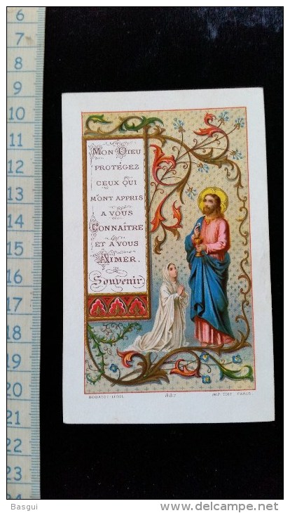 Chromo Image Religieuse 19eme," 1ere Communion" - Images Religieuses