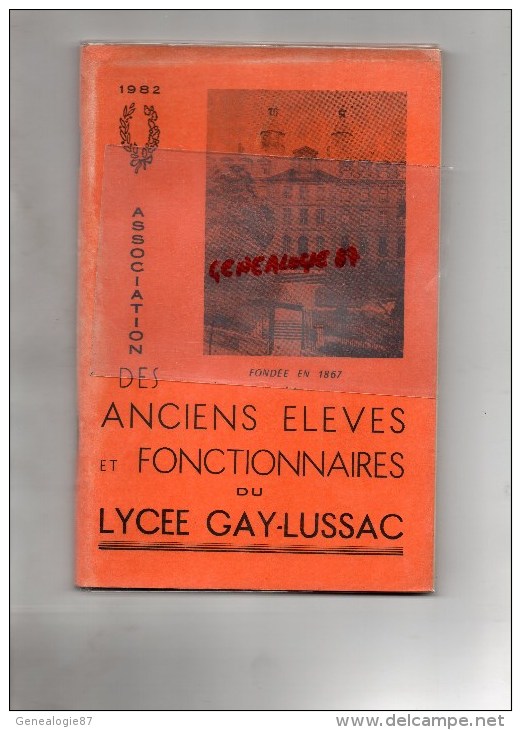 87- LIMOGES- ASSOCIATION ANCIENS ELEVES FOCTIONAIRES LYCEE GAY-LUSSAC- 1982-BANQUET CASTEL MARIE CHATEAU MAPATAUD -ALBIS - Limousin