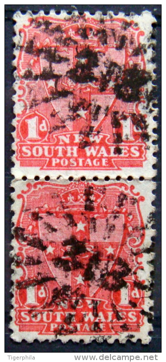NEW SOUTH WALES 1897 1d Seal USED PAIR - Oblitérés