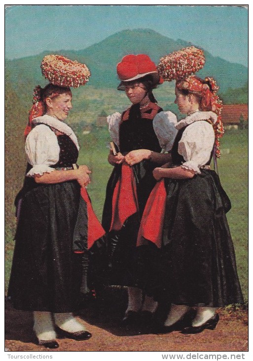 CPSM ALLEMAGNE 1965 @ Bollenhut Porté à  Kirnbach, Gutach Et Reichenbach. Forêt Noire Schwarzwaldes Costumes Traditions - Gutach (Schwarzwaldbahn)