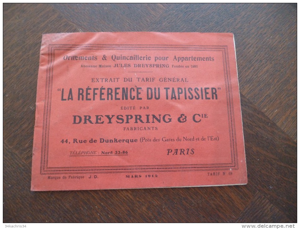 Catalogue Publicitaire Illustré. Dreyspring. Paris.Tapissier,décoration Intérieur 16 Pages. En L´état Voir Photos - Advertising