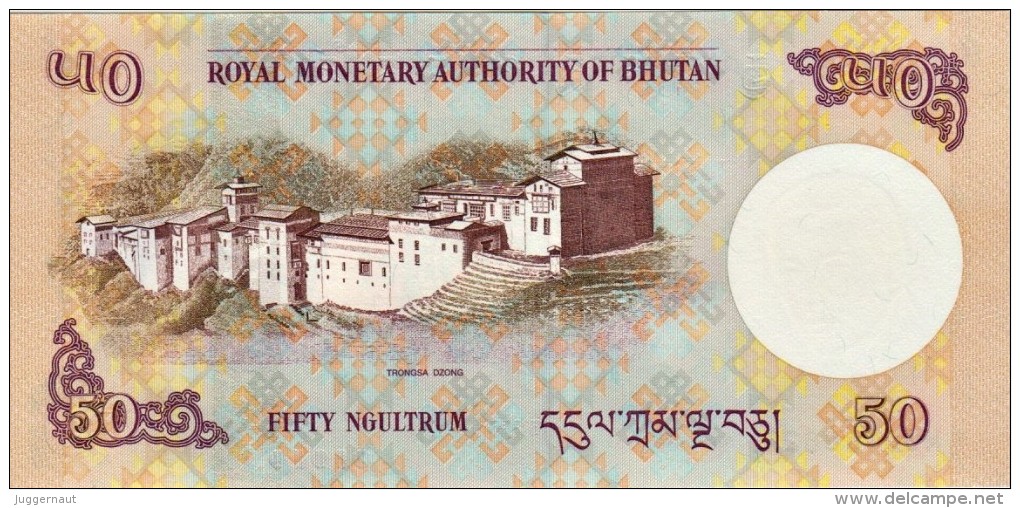 BHUTAN 50 NGULTRUM BANKNOTE 2008 PICK-31 UNCIRCULATED UNC - Bhutan