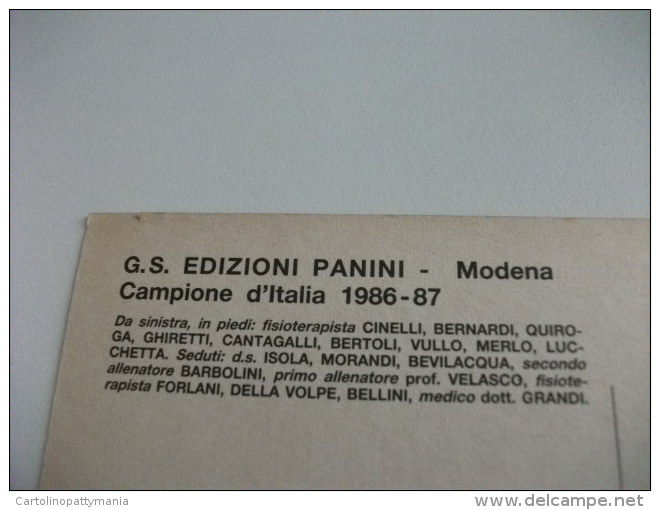 G.s. Edizione Panini Modena Campioni D´italia 1986 87 Cantagalli E Compagni - Volleyball