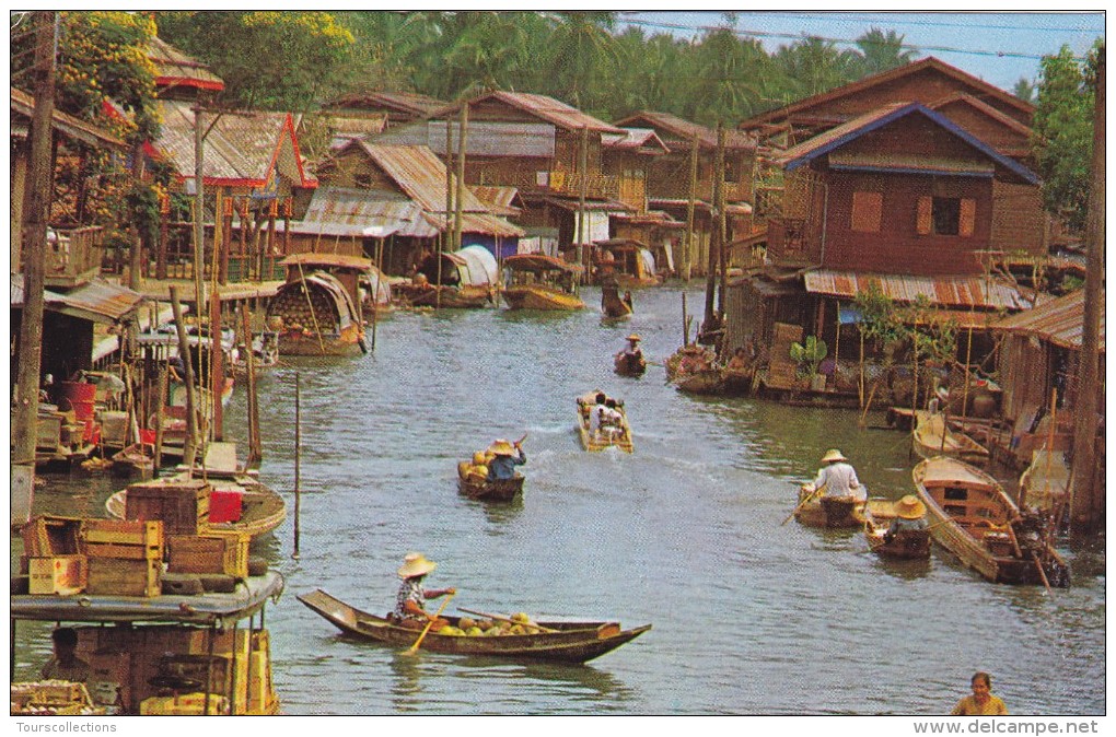 CPSM THAILLANDE @ Près De Bangkok La Venise De La Thaillande _ Khlong Or Canal Dwellers - Marché Flottant - Thaïlande