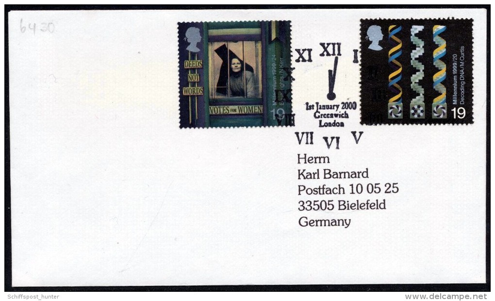 ENGLAND, MILLENNIUM-cover With Marking  1.1.2000 Greenwich London , Look Scan !! Lot 89-05 - Postmark Collection