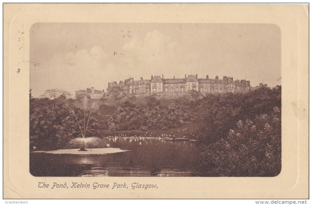 The Pond, Kelvin Grove Park, Glasgow, Scotland  - Caledonia Series No. 41, Posted 1910 - Lanarkshire / Glasgow