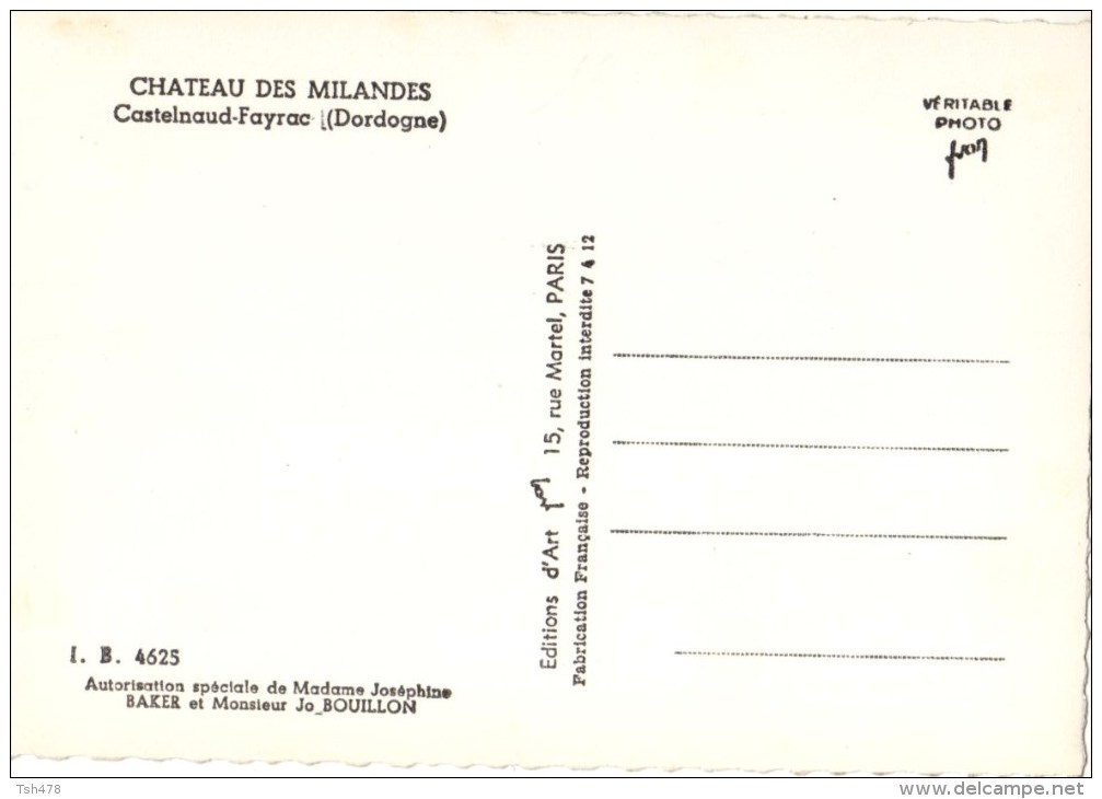 24-----CASTELNAUD-FAYRAC----Château Des MILANDES---voir 2 Scans - Sonstige & Ohne Zuordnung