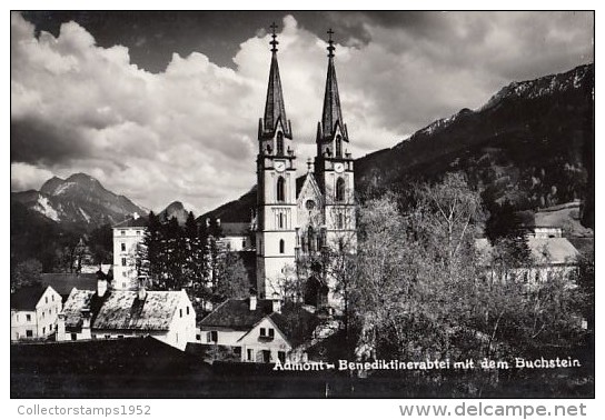 895- ADMONT- THE BENEDICTINE ABBEY, MOUNTAIN, PANORAMA, CPA - Admont