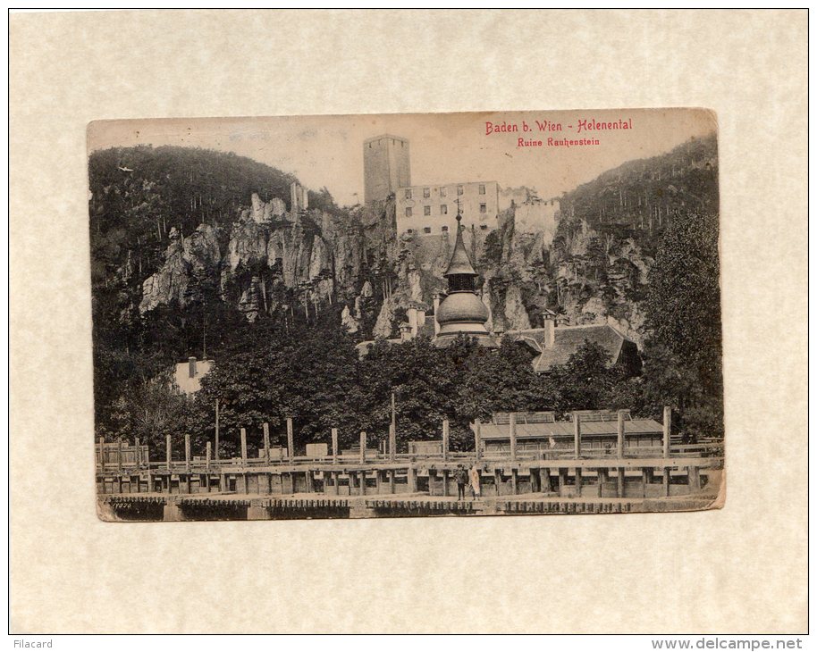 48575      Austria,   Baden  Bei  Wien,  Helenental,  Ruine  Rauhenstein,  VG - Baden Bei Wien