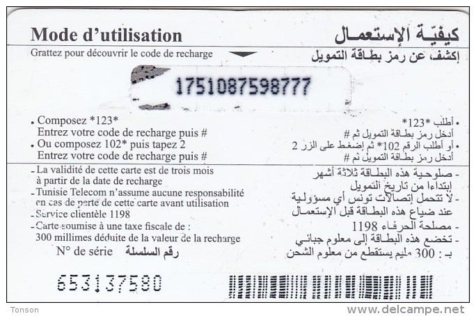 Tunisia, GSM Recharge Hand, Coin And Girls, 2 Scans.  Another Picture - Tunisie