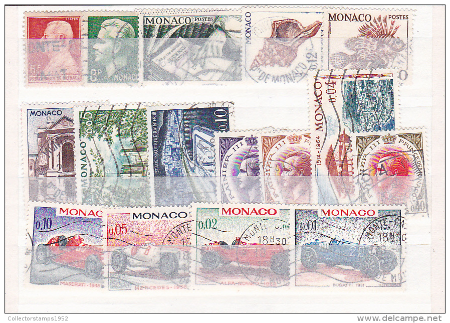 25- LOT 16 STAMPS USED MONACO - Usados