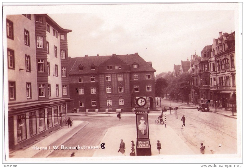 HERNE Westfalen Bismarckstrasse Normaluhr Persil Bleibt Persil 10.7.1931 Gelaufen - Herne