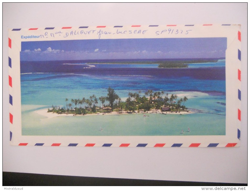 Polynesie Française Lettre De Papeete 1987 Pour Toulon - Storia Postale